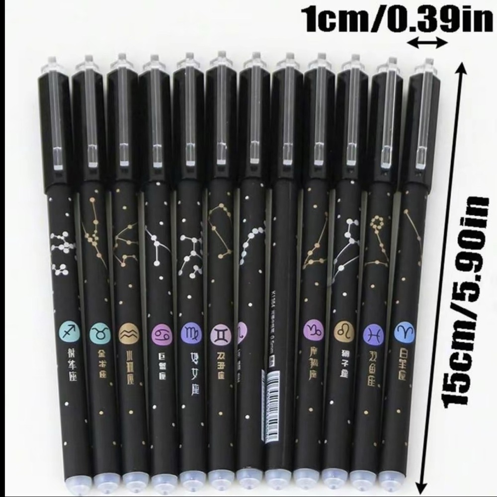 Black Zodiac Gel Pen for Single Pen-choose your sign ♈️♉️♊️♋️♌️♍️♎️♏️♐️♑️♒️♓️